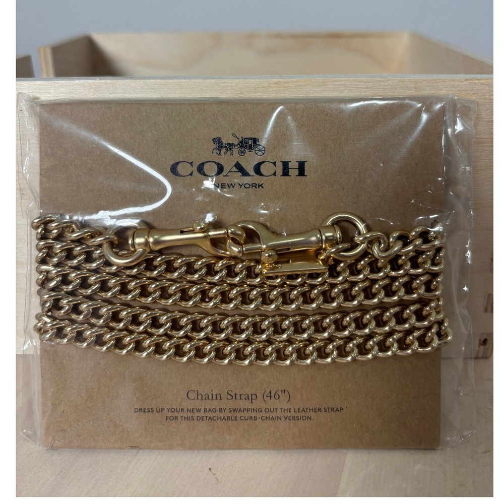 Coach Gold Curb Chain Handbag Strap 46 Inch Detachable F31126 IMGLD New